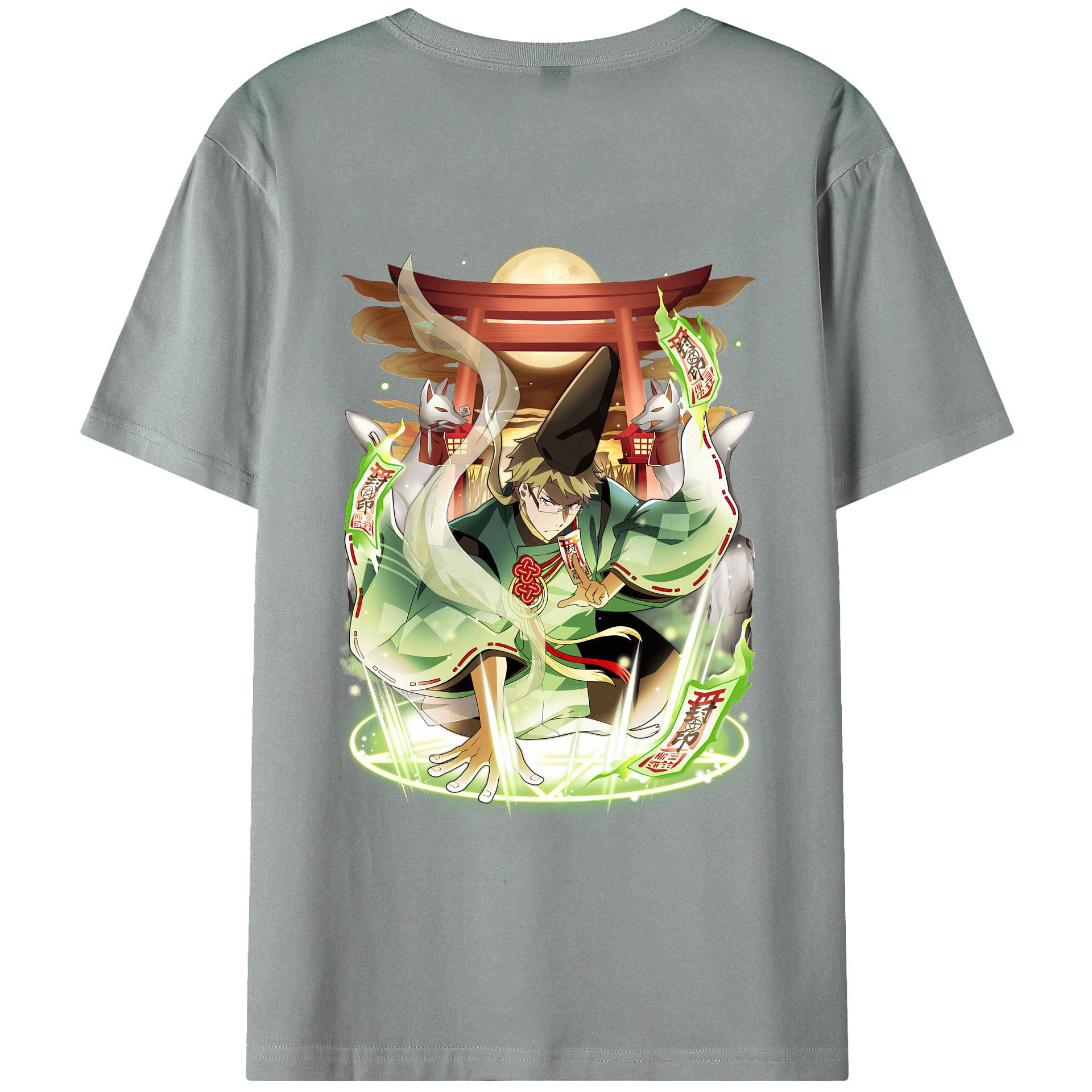 （画像用） 文豪ストレイドッグス Bungo Stray Dogs 綿100％ メンズ半袖Tシャツ（バックプリント） 通気性